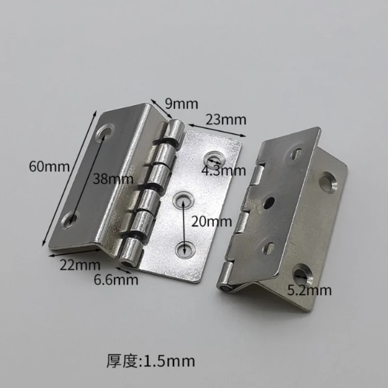 Furniture Hardware - 4pcs 금속 실버 캐비닛 경첩 3개의