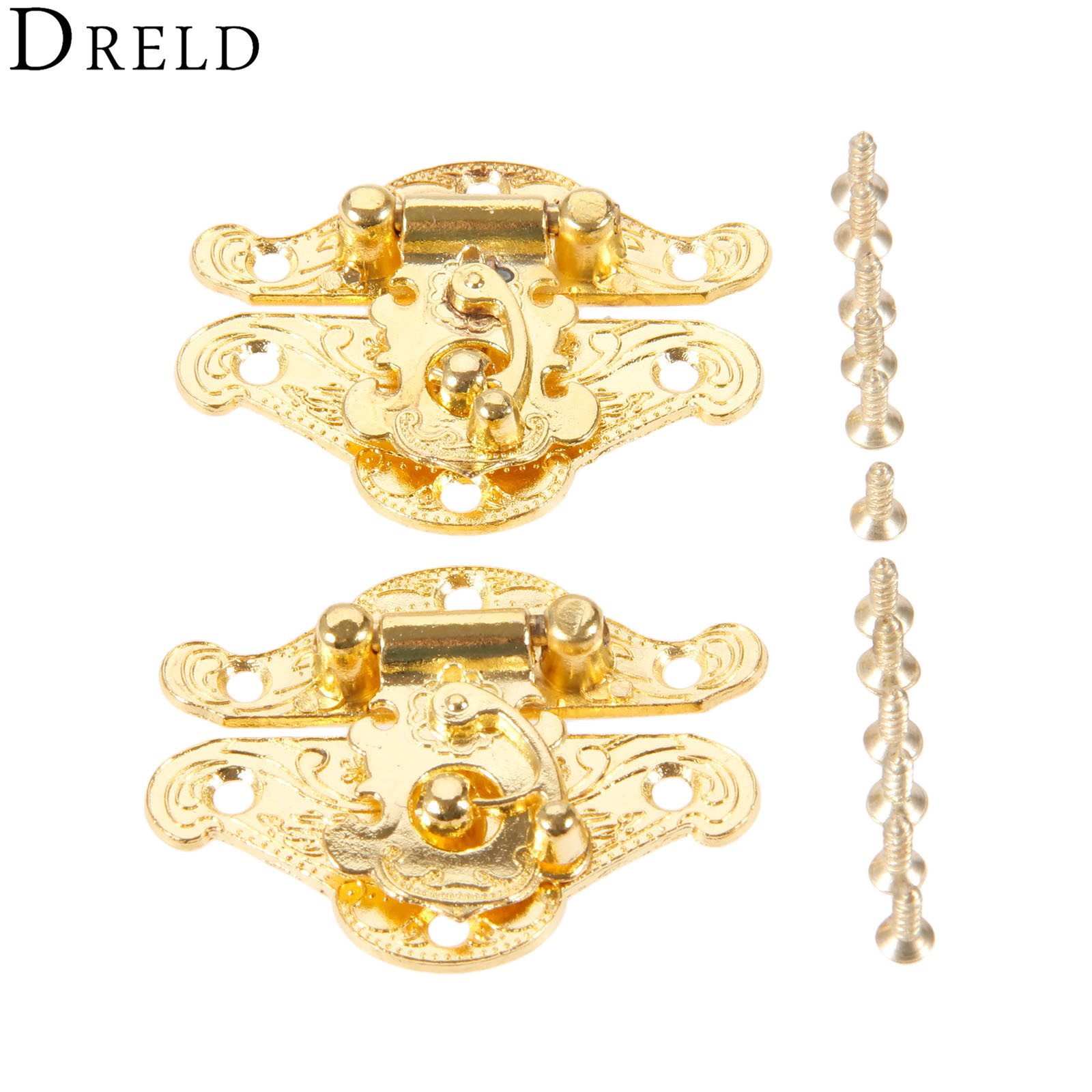 Furniture Hardware Manufacturers - DRELD-골동품 골드 박스 래치 걸쇠, 잠금