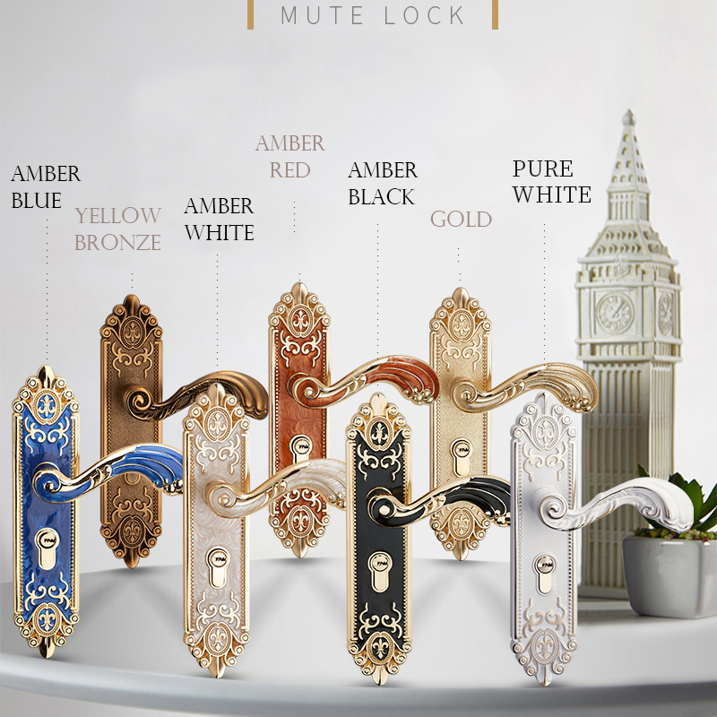 KAK 유럽 스타일 음소거 룸 도어 잠금 핸들, 패션  - Furniture Hardware Locks 리뷰 및 가격