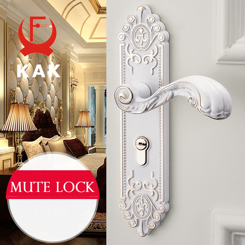 KAK 유럽 스타일 음소거 룸 도어 잠금 핸들, 패션  - Furniture Hardware Locks 리뷰 및 가격