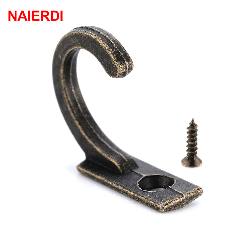 NAIERDI-작은 골동품 벽걸이 후크 10 개, 곡선 - Furniture Hardware Locks 리뷰 및 가격