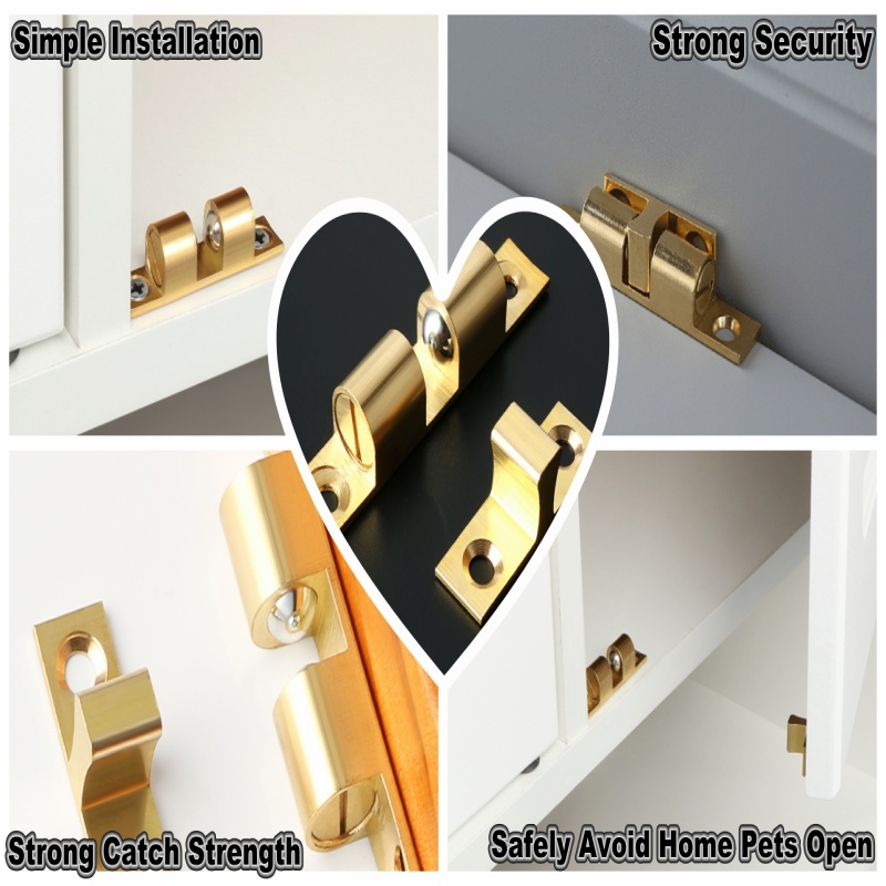 3/6pcs 캐비닛 옷장 도어 볼 캐치, 황동 더블 롤 - Furniture Hardware Locks 리뷰 및 가격