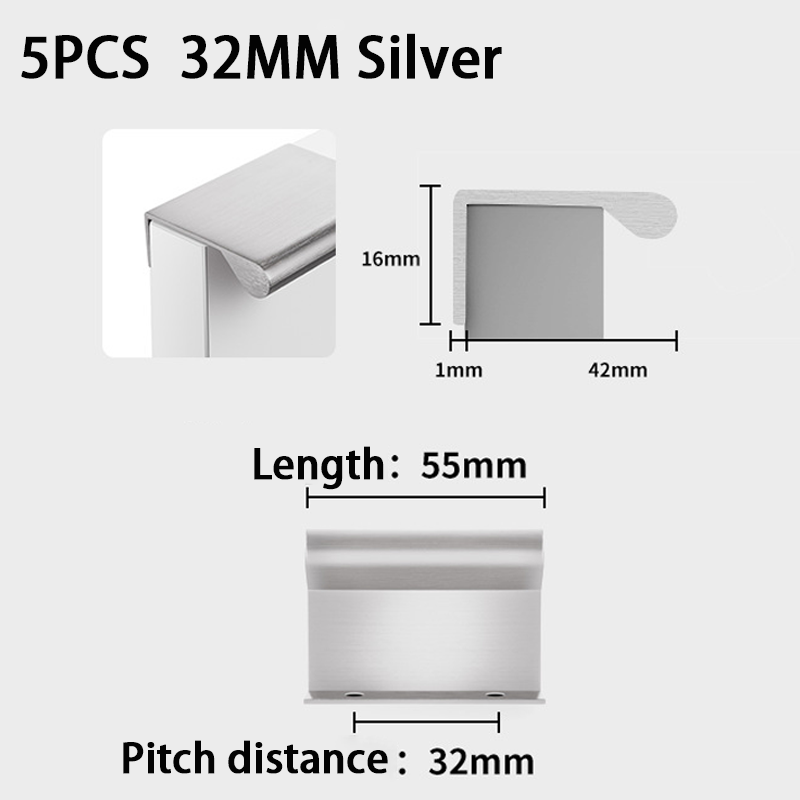 5PCS 측면 장착 핸들 알루미늄 기반 캐비닛 핸들 숨 - Furniture Hardware China 리뷰 및 가격