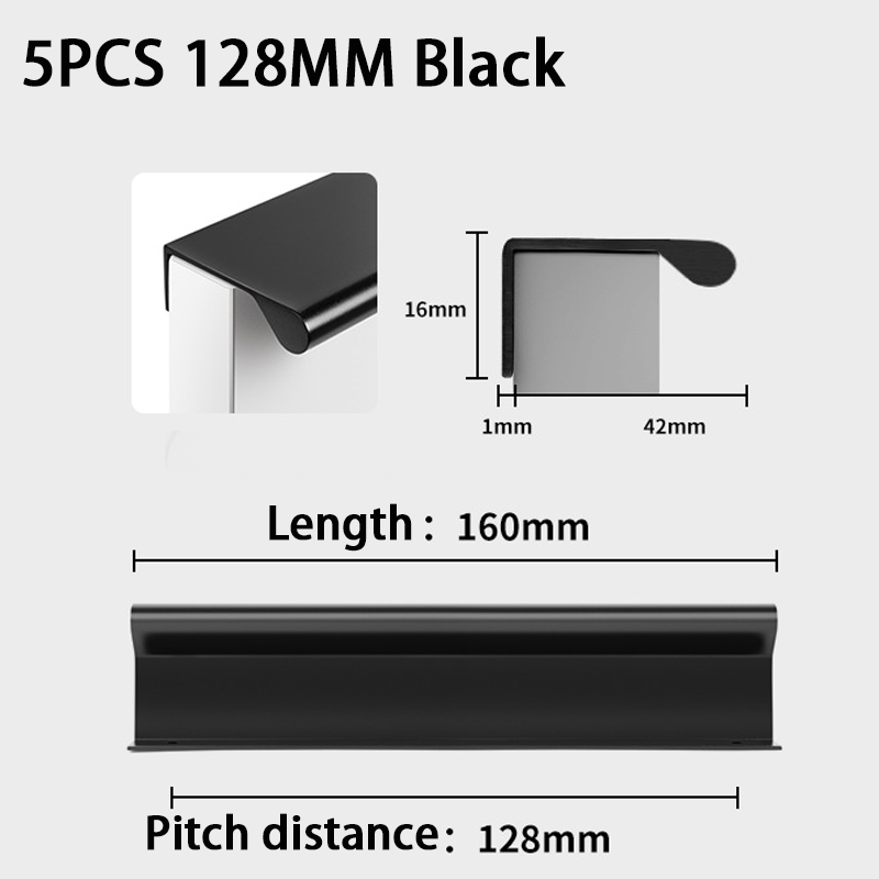 5PCS 측면 장착 핸들 알루미늄 기반 캐비닛 핸들 숨 - Furniture Hardware China 리뷰 및 가격
