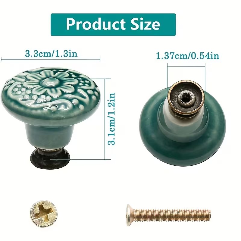 12개 세라믹 캐비닛 손잡이, 꽃무늬 디자인, 내구성이 - Furniture Hardware China 리뷰 및 가격