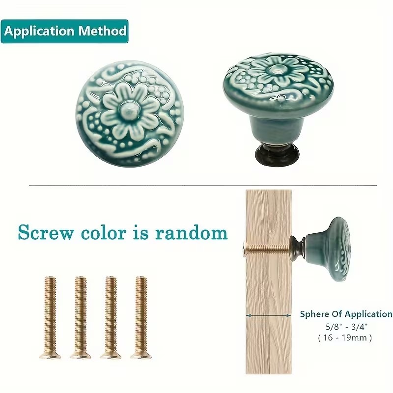 12개 세라믹 캐비닛 손잡이, 꽃무늬 디자인, 내구성이 - Furniture Hardware China 리뷰 및 가격