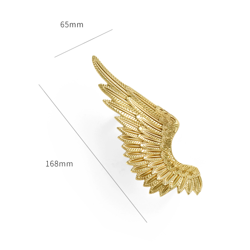 황동 천사 날개 옷장 손잡이 |   무광택 금도금 마감 - Furniture Grade Hardware 리뷰 및 가격
